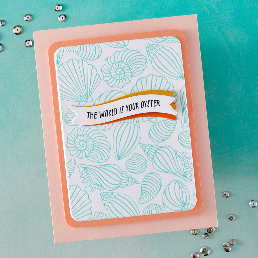 Hero Arts - Scattered Shells BetterPress + Foil Plate from the Summer by The Shore Collection