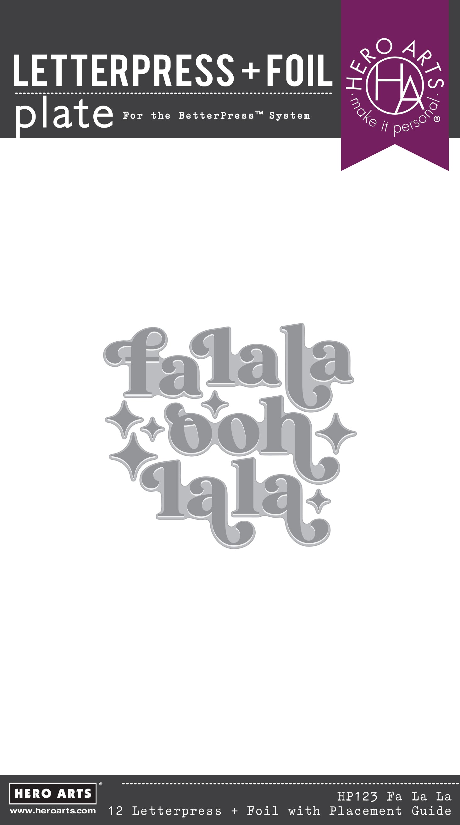 Hero Arts - Fa La La BetterPress + Foil Set from the Very Merry Collection