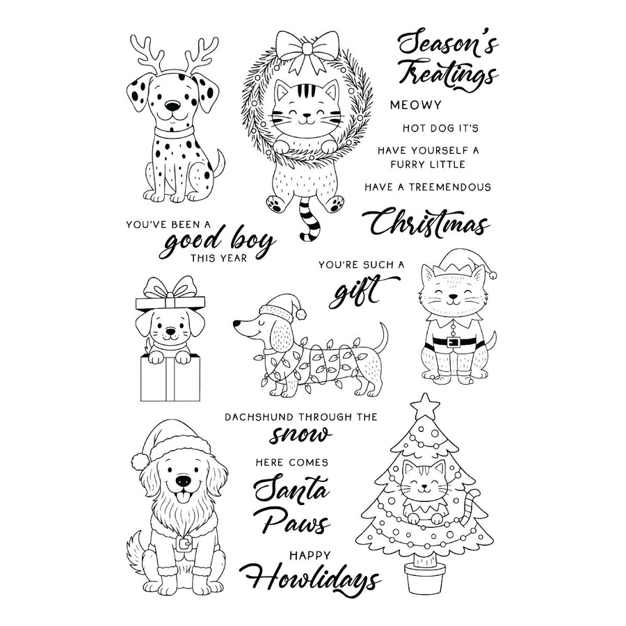 Spellbinders - Christmas Pets Stamp & Die Bundle by Simon Hurley