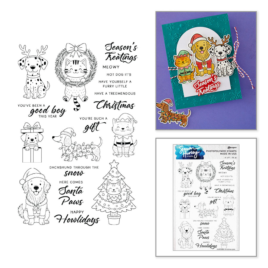 Spellbinders - Christmas Pets Stamp & Die Bundle by Simon Hurley