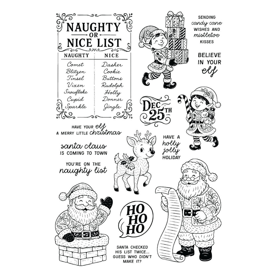 Spellbinders - Naughty or Nice Stamp & Die Bundle by Simon Hurley
