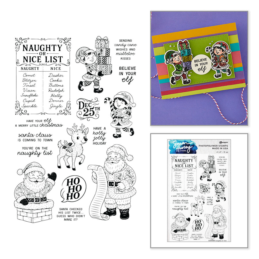 Spellbinders - Naughty or Nice Stamp & Die Bundle by Simon Hurley