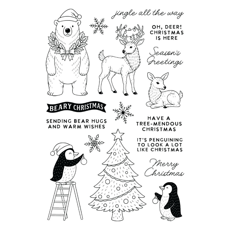 Spellbinders - Polar Friends Stamp and Die Bundle by Simon Hurley
