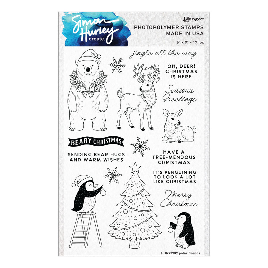 Spellbinders - Polar Friends Stamp and Die Bundle by Simon Hurley