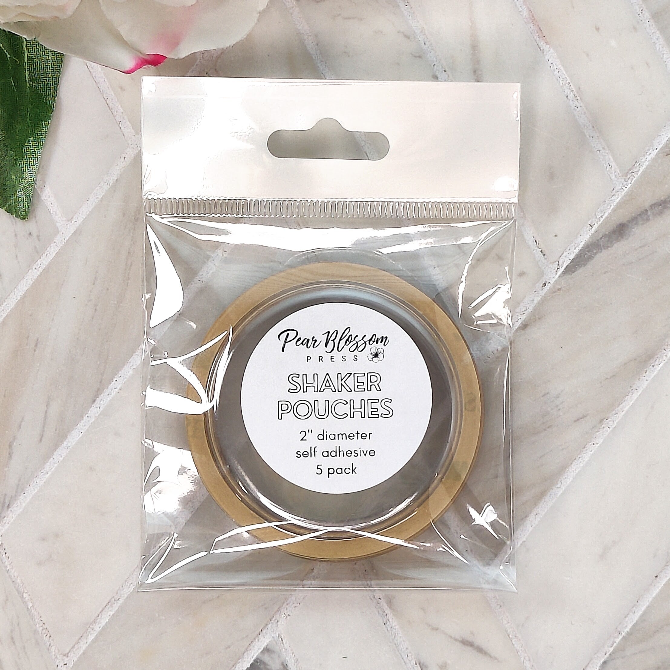 Pear Blossom Press - 2" Shaker Pouches, self-adhesive, pack of 5 (coordinates with Halo Lights)