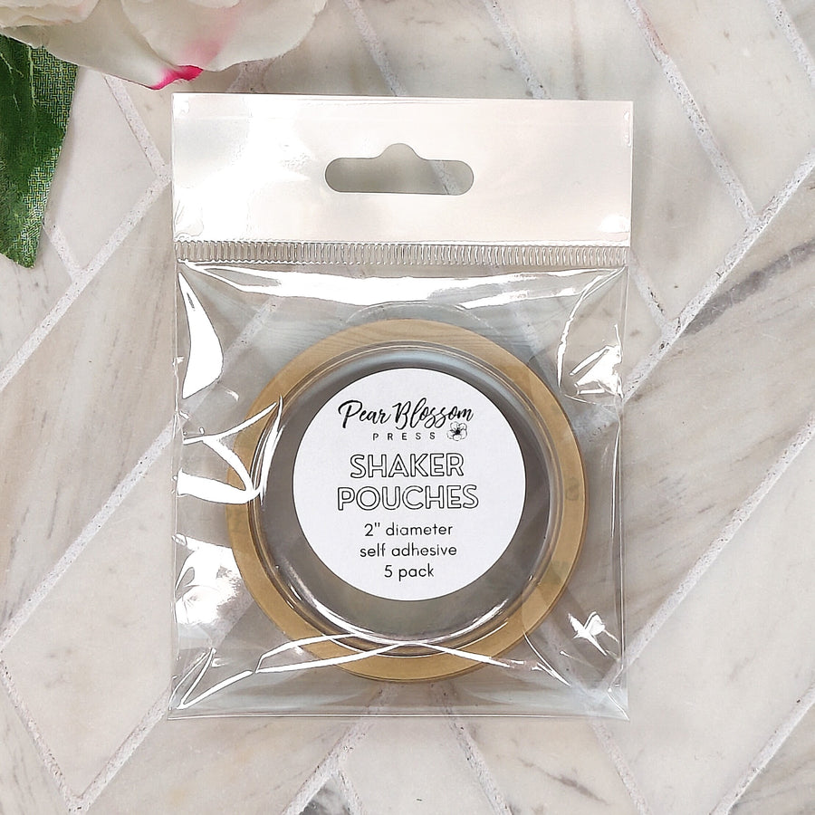 Pear Blossom Press - 2" Shaker Pouches, self-adhesive, pack of 5 (coordinates with Halo Lights)