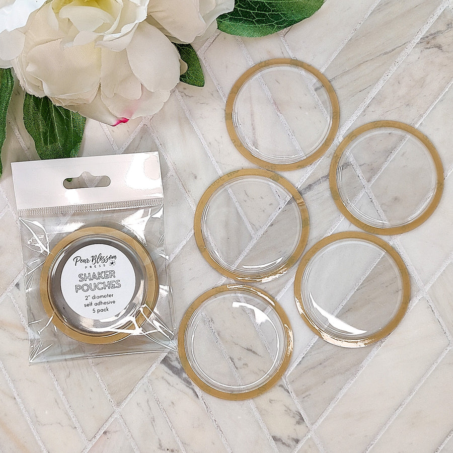 Pear Blossom Press - 2" Shaker Pouches, self-adhesive, pack of 5 (coordinates with Halo Lights)