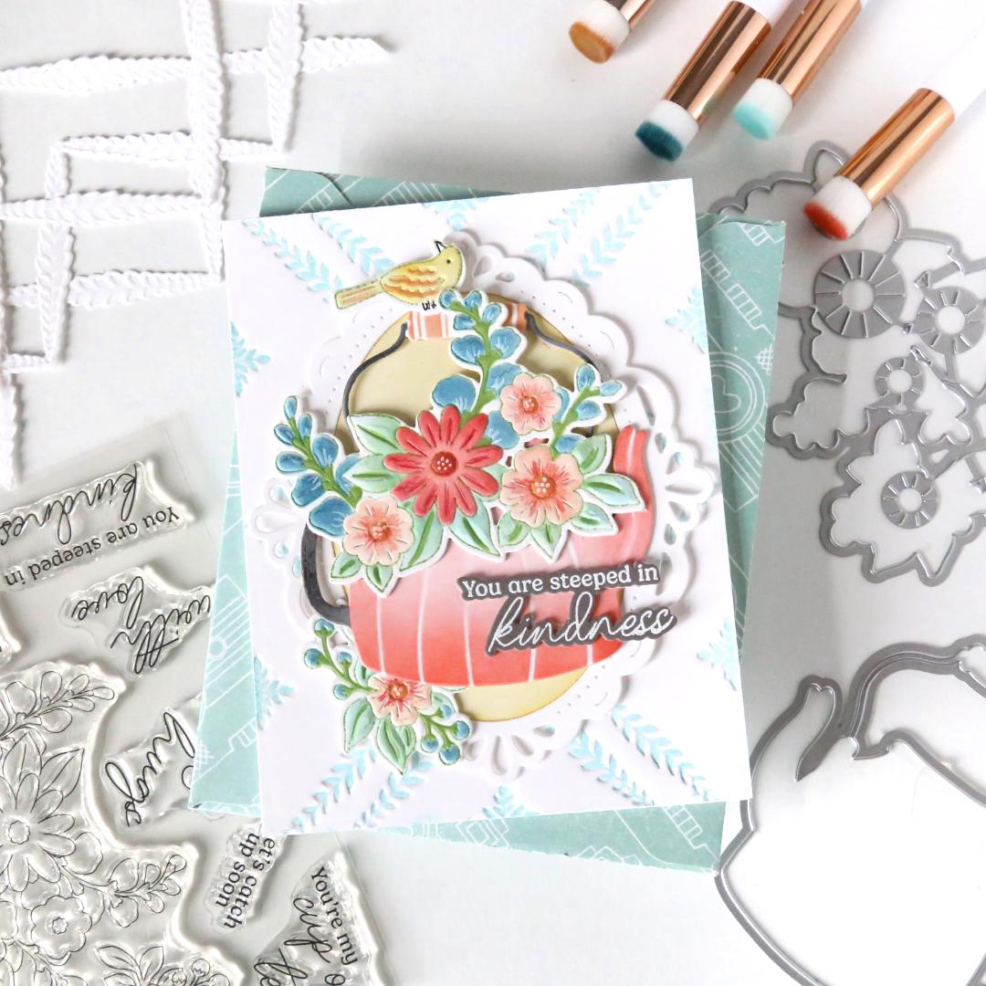Pinkfresh Studio - Steeped in Kindness Stencils