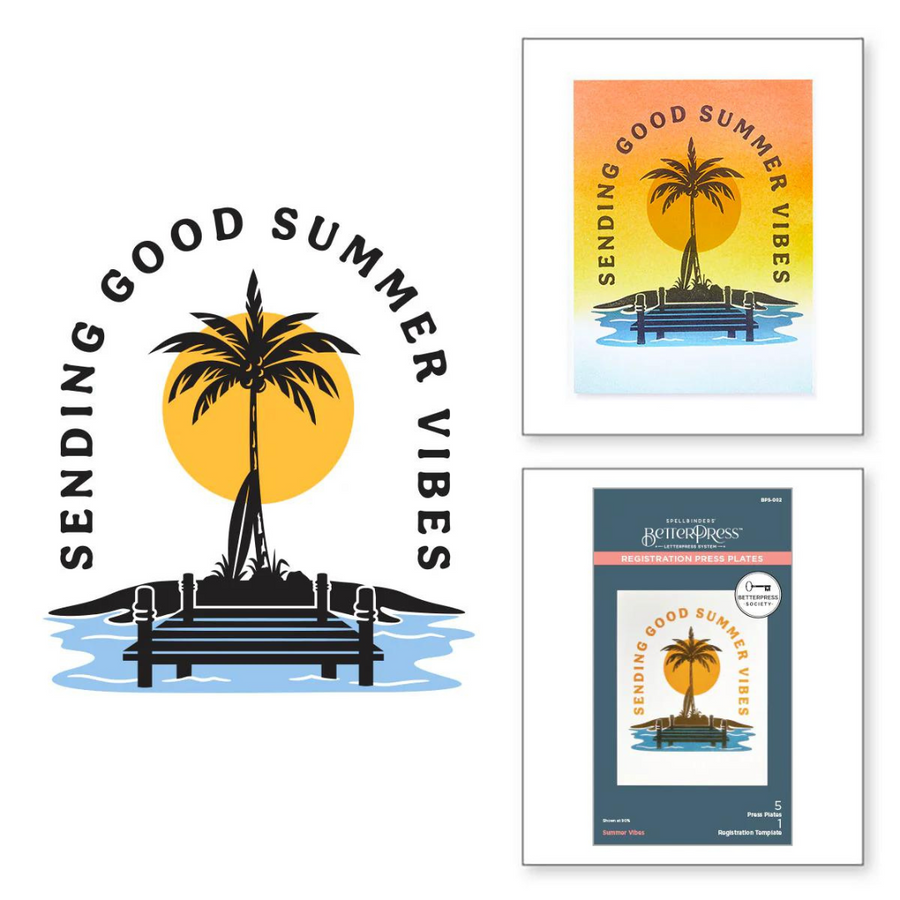 Spellbinders - BetterPress Society June 2024 (Summer Vibes and Add-On Sentiments)