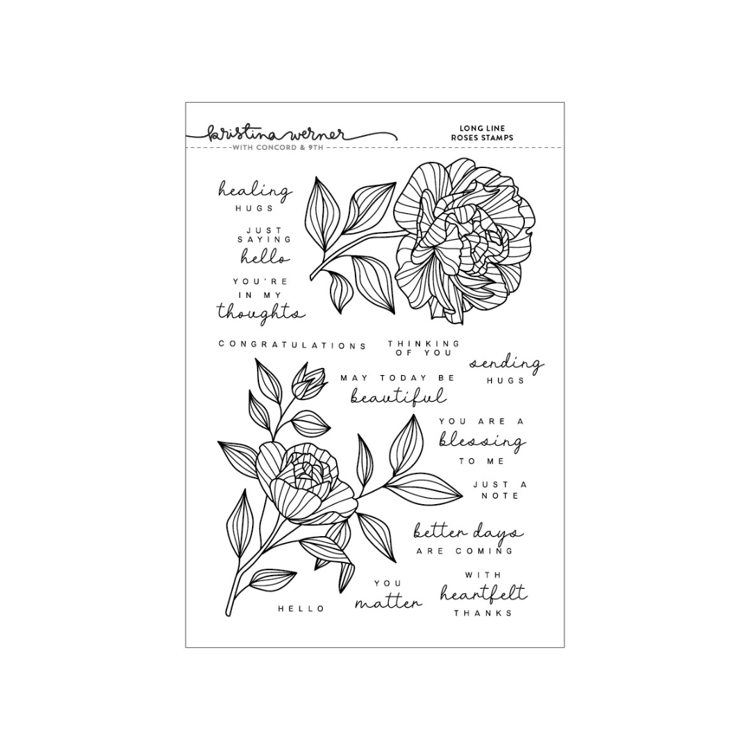 Concord & 9th (Kristina Werner) - Long Line Roses Stamp Set