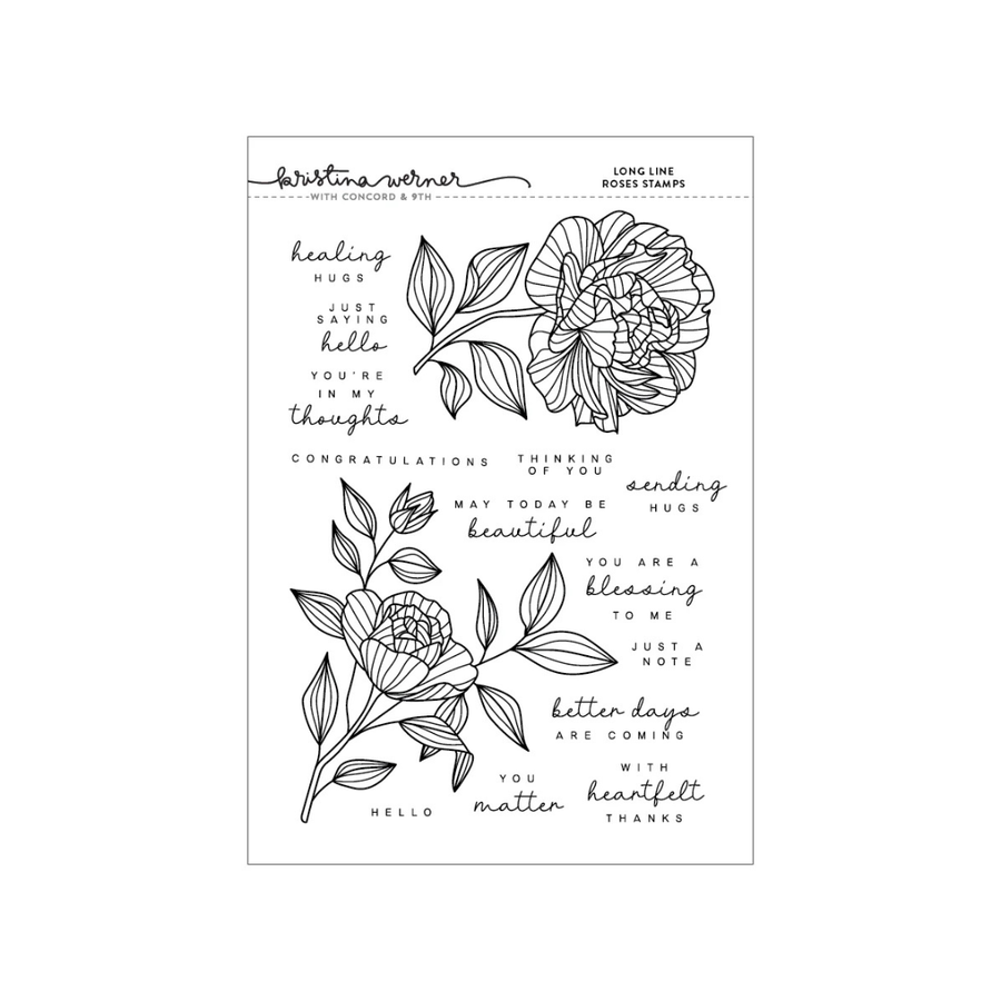 Concord & 9th (Kristina Werner) - Long Line Roses Stamp Set