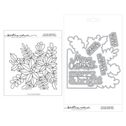 Concord & 9th (Kristina Werner) - Winter Greenery Background Stamp & Die Bundle