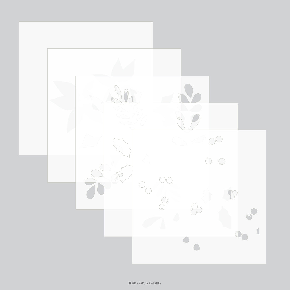 Concord & 9th (Kristina Werner) - Winter Greenery Background Stencil Pack