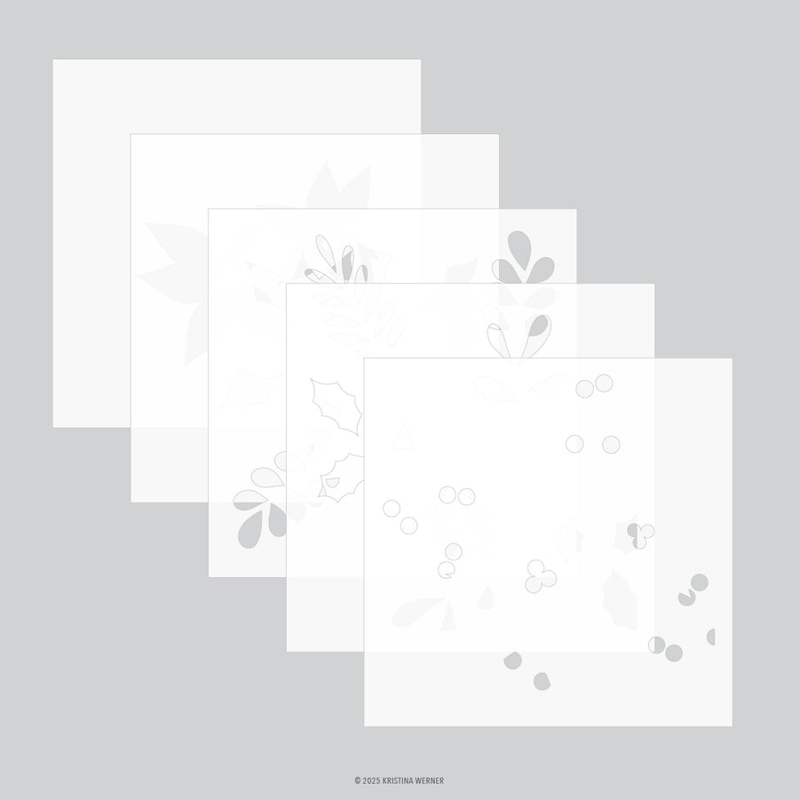 Concord & 9th (Kristina Werner) - Winter Greenery Background Stencil Pack