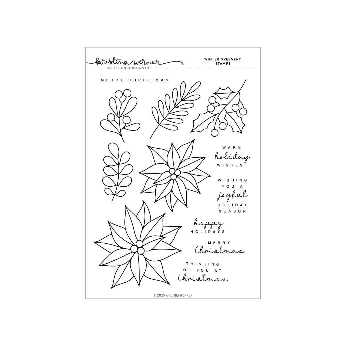 Concord & 9th (Kristina Werner) - Winter Greenery Stamp Set
