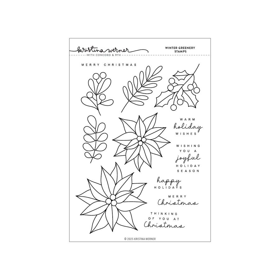 Concord & 9th (Kristina Werner) - Winter Greenery Stamp Set