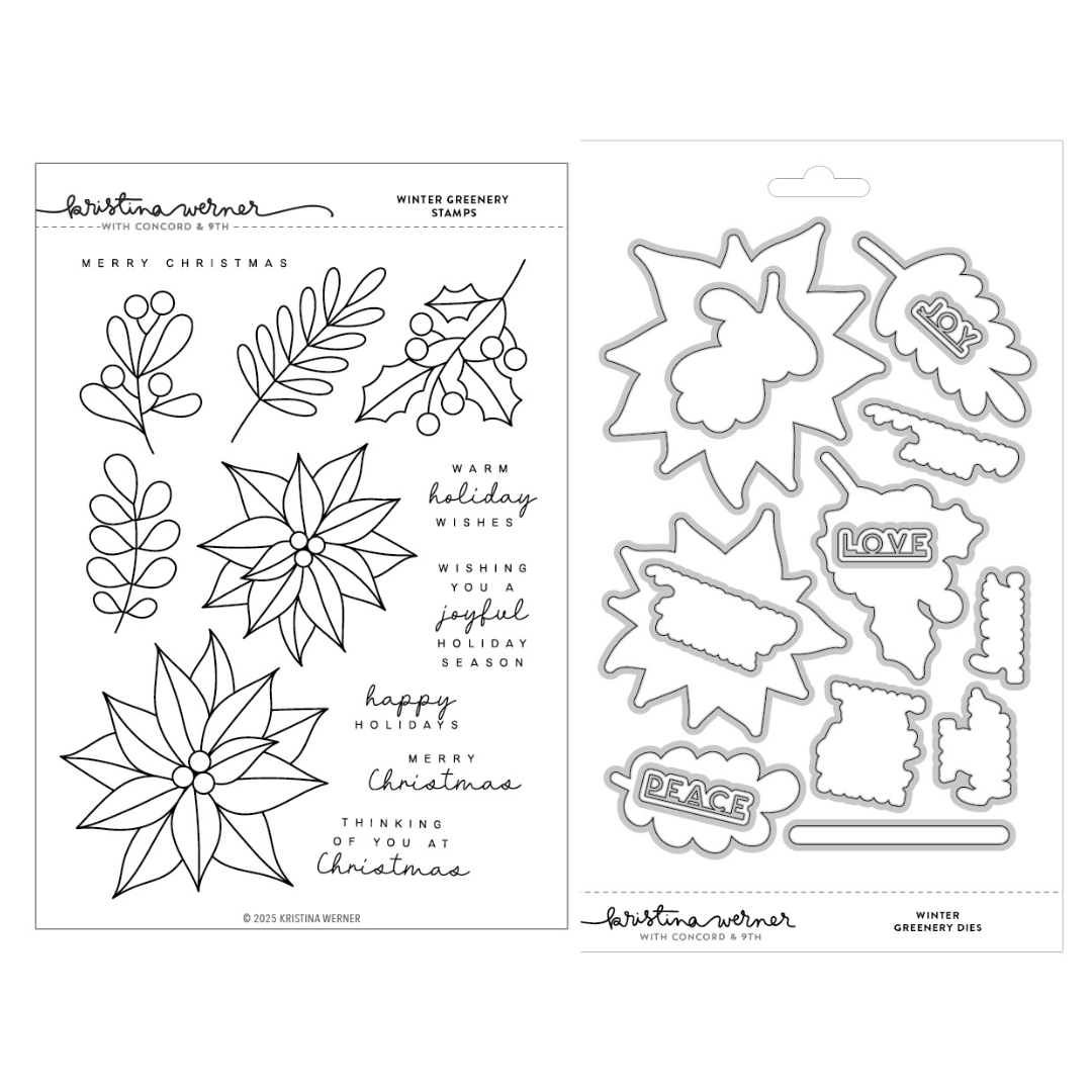 Concord & 9th (Kristina Werner) - Winter Greenery Stamp & Die Bundle