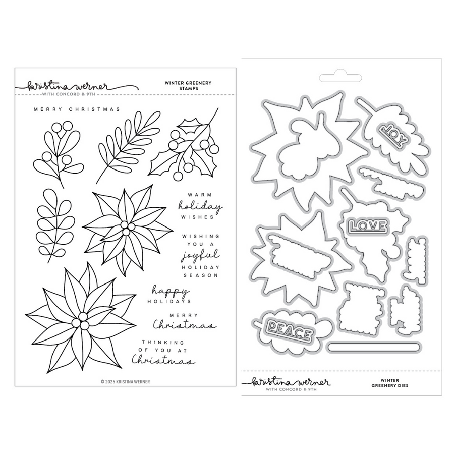Concord & 9th (Kristina Werner) - Winter Greenery Stamp & Die Bundle