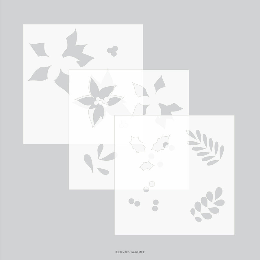 Concord & 9th (Kristina Werner) - Winter Greenery Stencil Pack