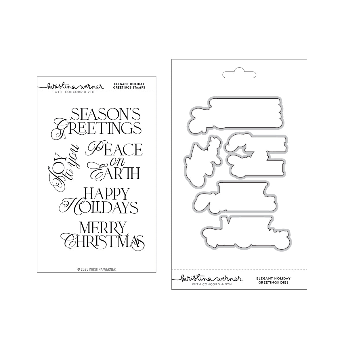 Concord & 9th (Kristina Werner) - Elegant Holiday Greetings Stamp & Die Bundle