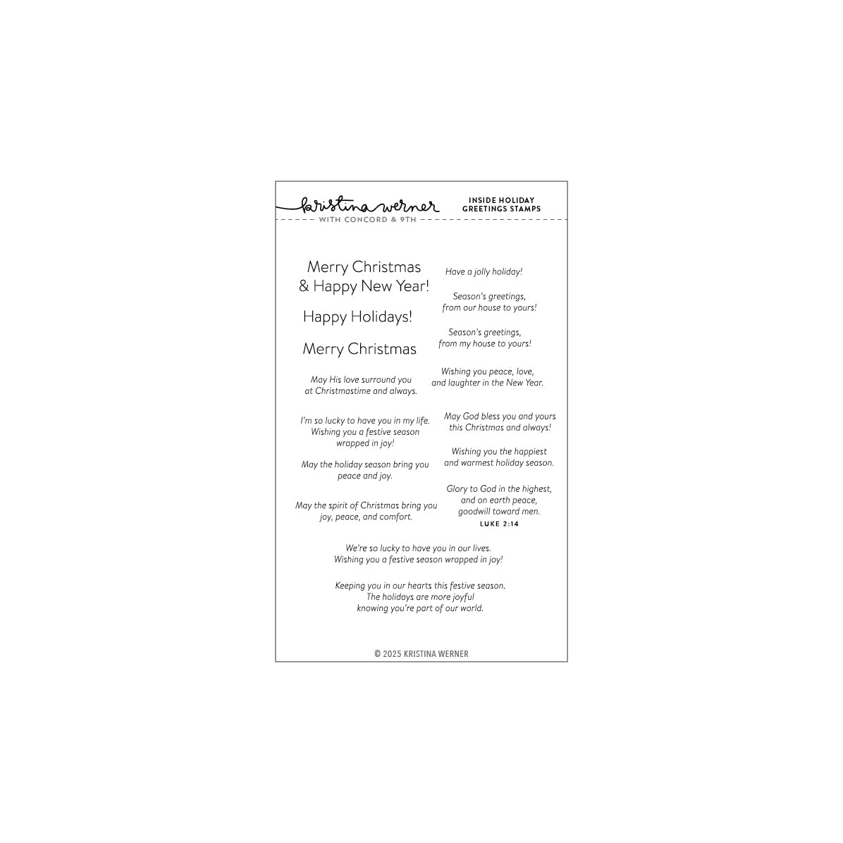 Concord & 9th (Kristina Werner) - Inside Holiday Greetings Stamp Set