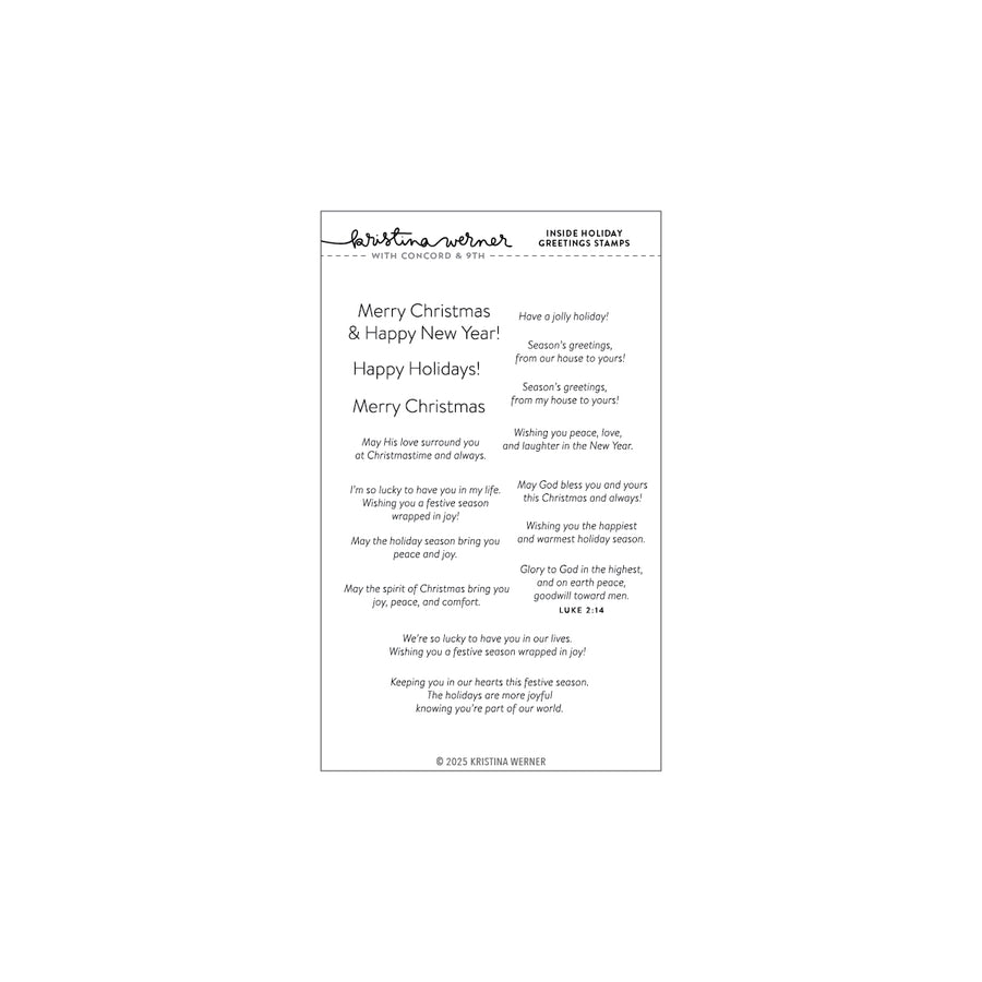 Concord & 9th (Kristina Werner) - Inside Holiday Greetings Stamp Set