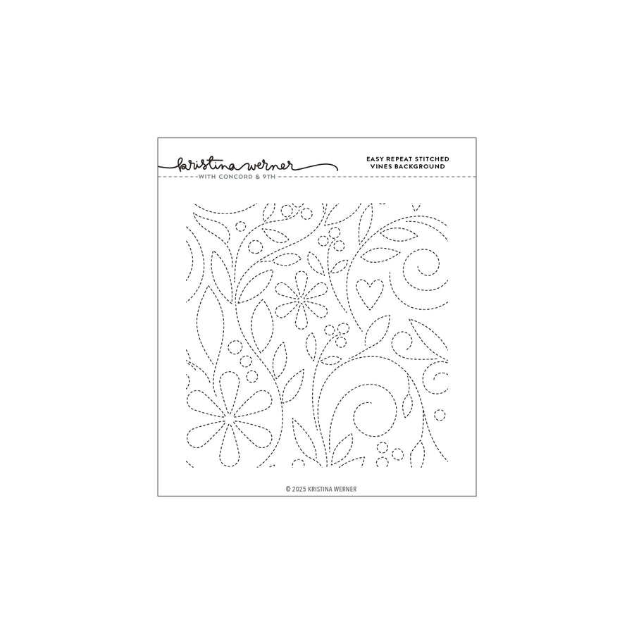 Concord & 9th (Kristina Werner) - Easy Repeat Stitched Vines Background Stamp