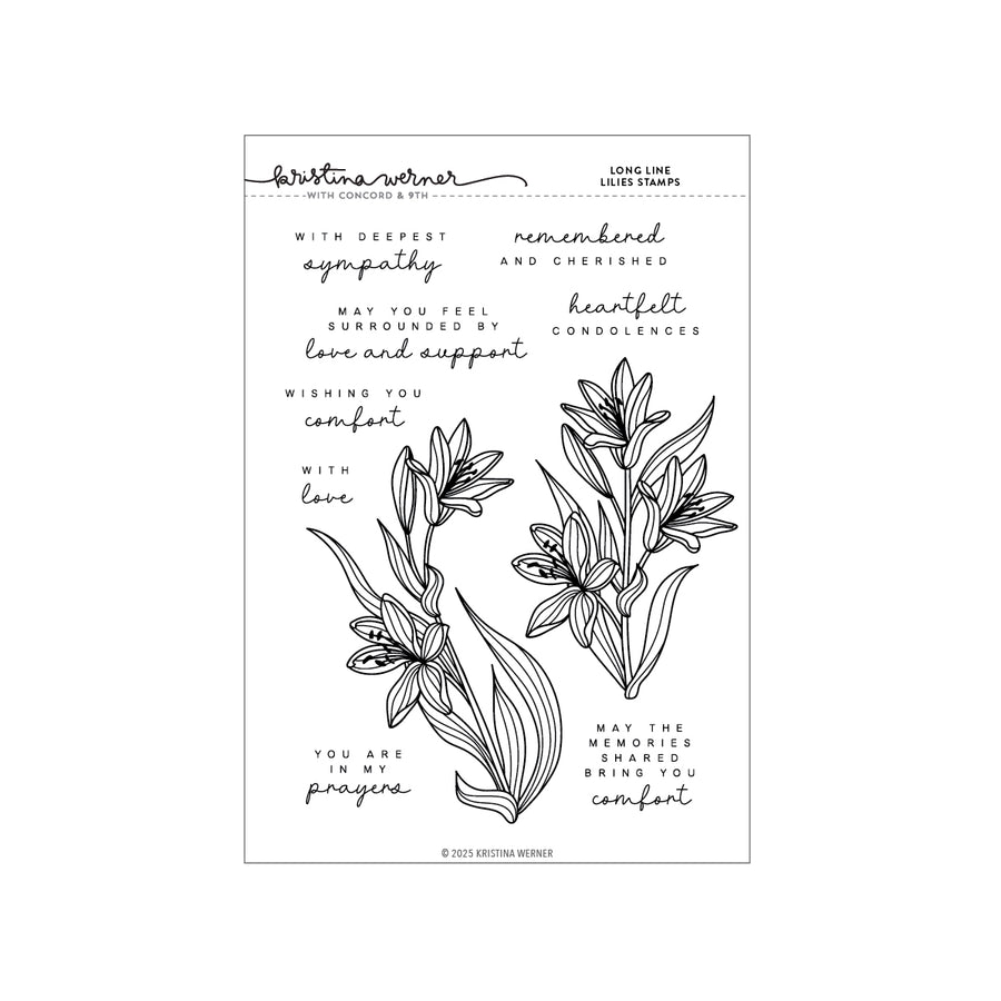 Concord & 9th (Kristina Werner) - Long Line Lilies Stamp Set