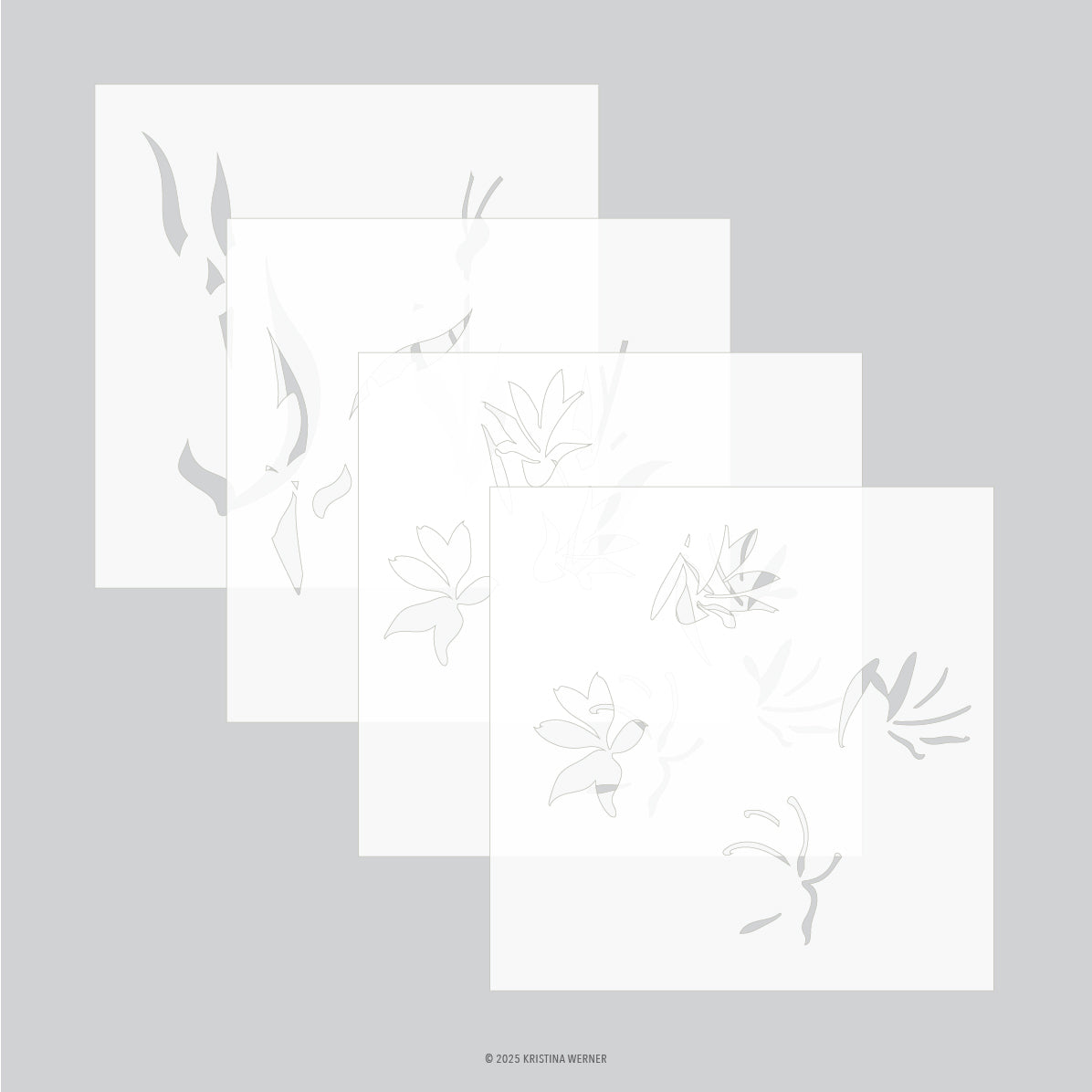 Concord & 9th (Kristina Werner) - Long Line Lilies Stencil Pack