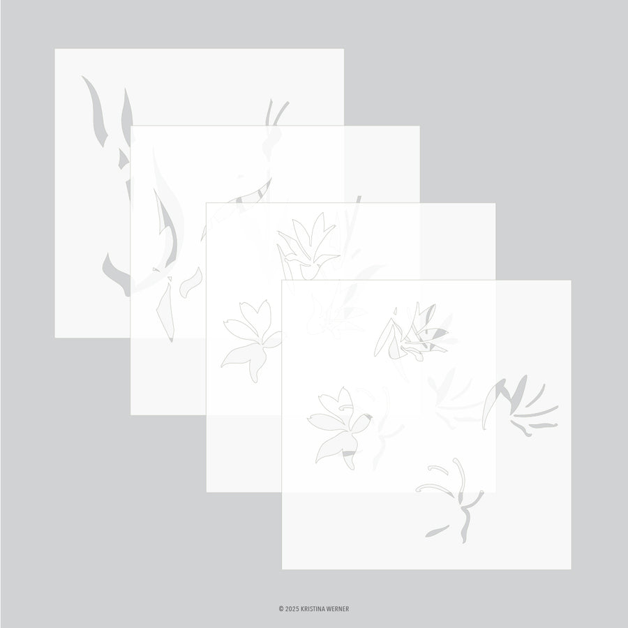 Concord & 9th (Kristina Werner) - Long Line Lilies Stencil Pack