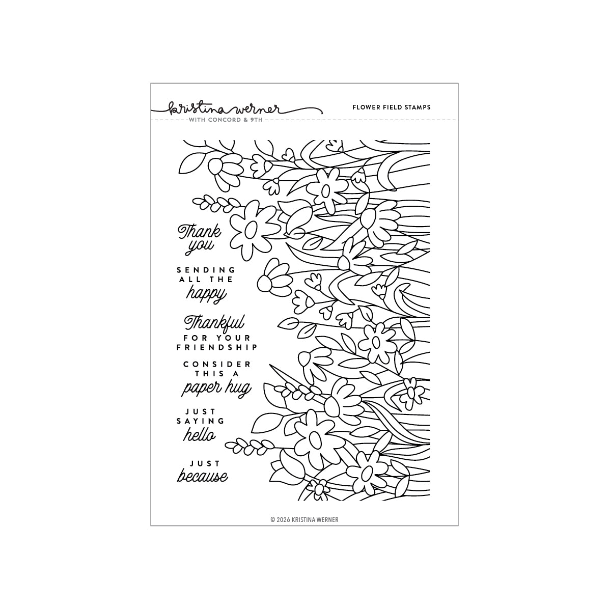 Concord & 9th (Kristina Werner) - Flower Field Stamp Set