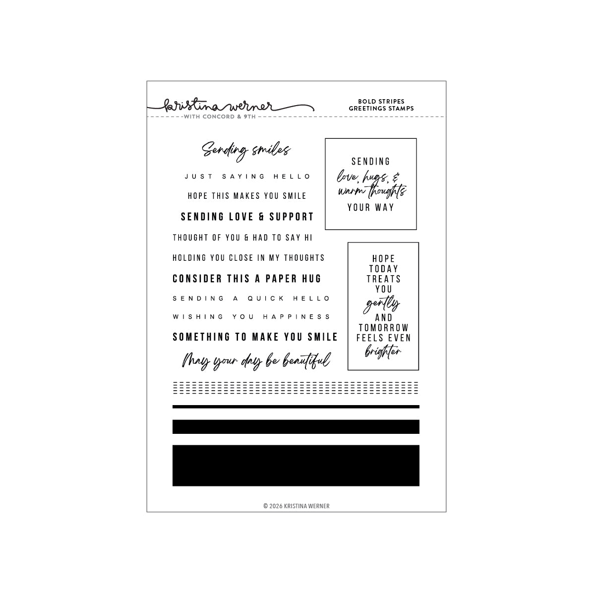 Concord & 9th (Kristina Werner) - Bold Stripes Greetings Stamps