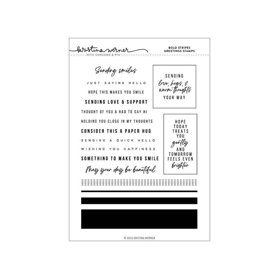 Concord & 9th (Kristina Werner) - Bold Stripes Greetings Stamps