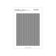 A stampof black-and-white vertical stripes with a white border and printed text at the top reading 'Kristina Werner' and 'XL BASIC STRIPES BACKGROUND'.