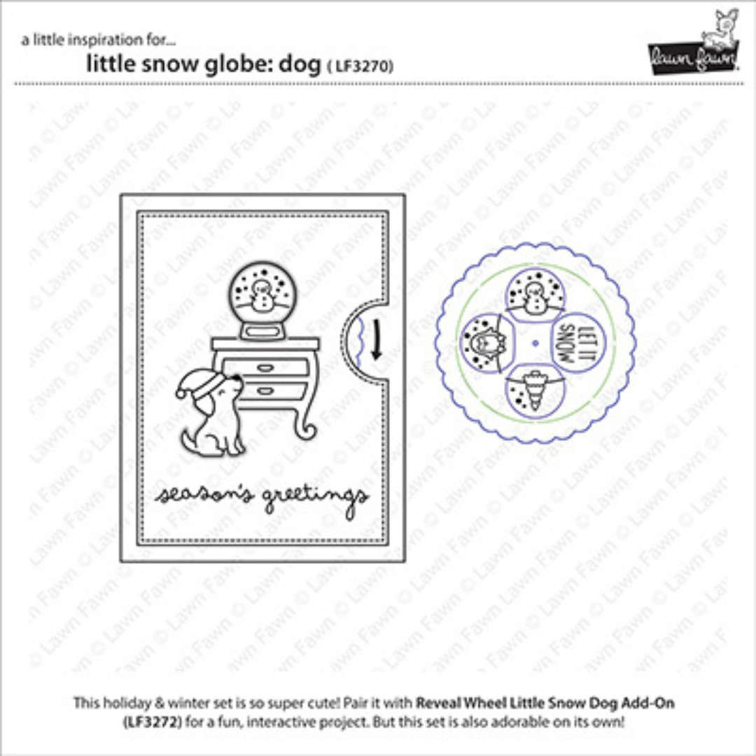 Lawn Fawn - Little Snow Globe: Dog Stamps