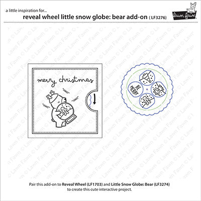 Lawn Fawn - Reveal Wheel Little Snow Globe: Bear Add-On Die Set