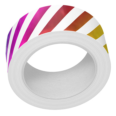 Lawn Fawn - Diagonal Rainbow Stripes Foiled Washi Tape