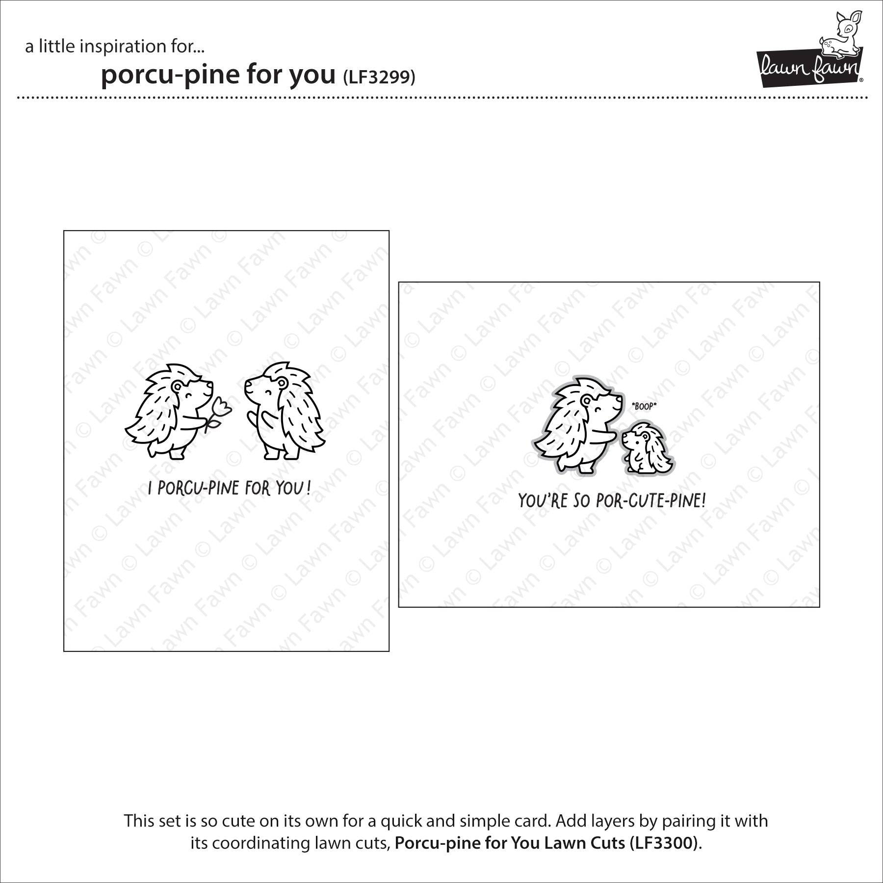 Lawn Fawn - Porcu-pine for You Stamps