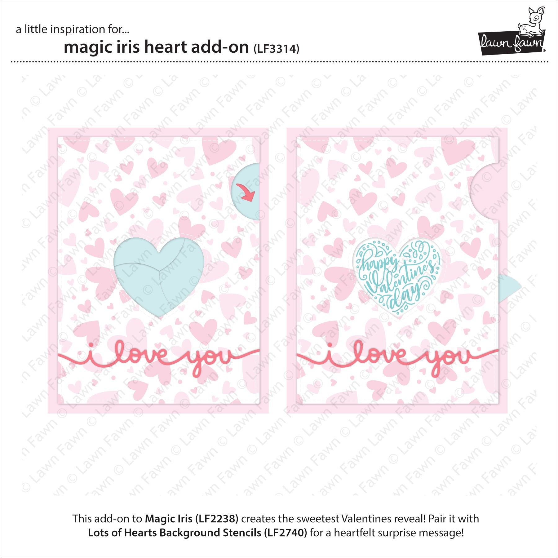 Lawn Fawn - Magic Iris Heart Add-On Dies