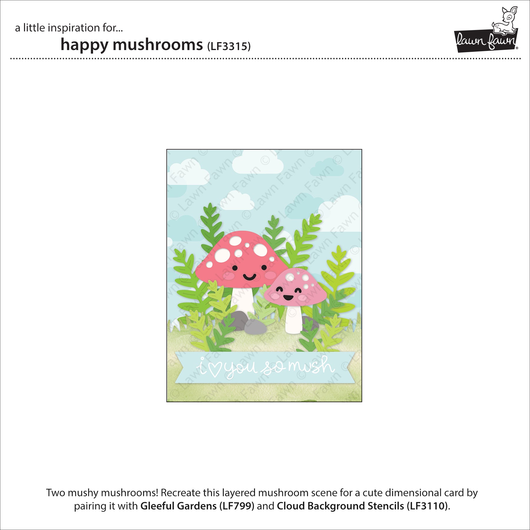 Lawn Fawn - Happy Mushrooms Dies