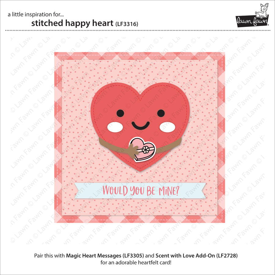 Lawn Fawn - Stitched Happy Heart Dies