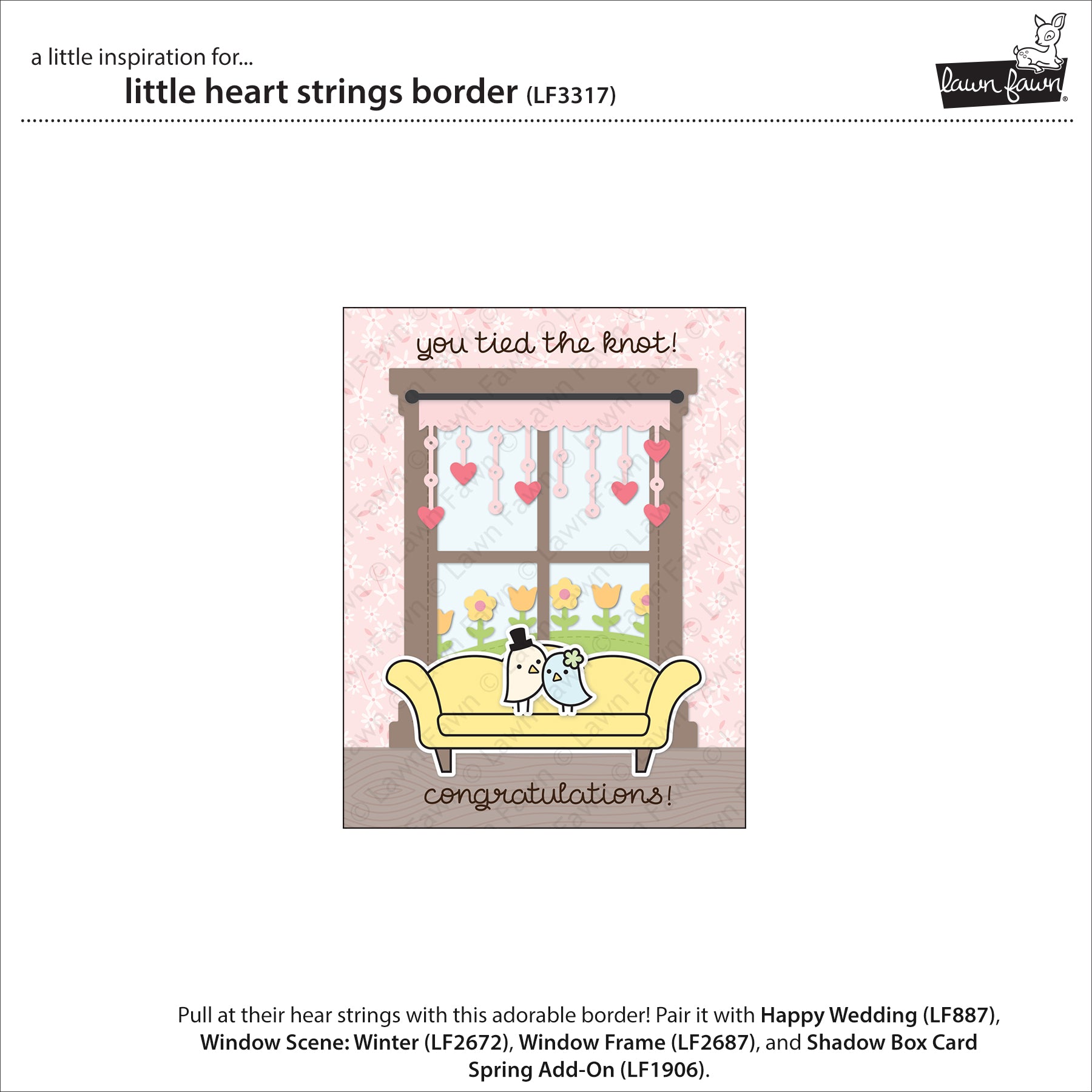 Lawn Fawn - Little Heart Strings Border Dies