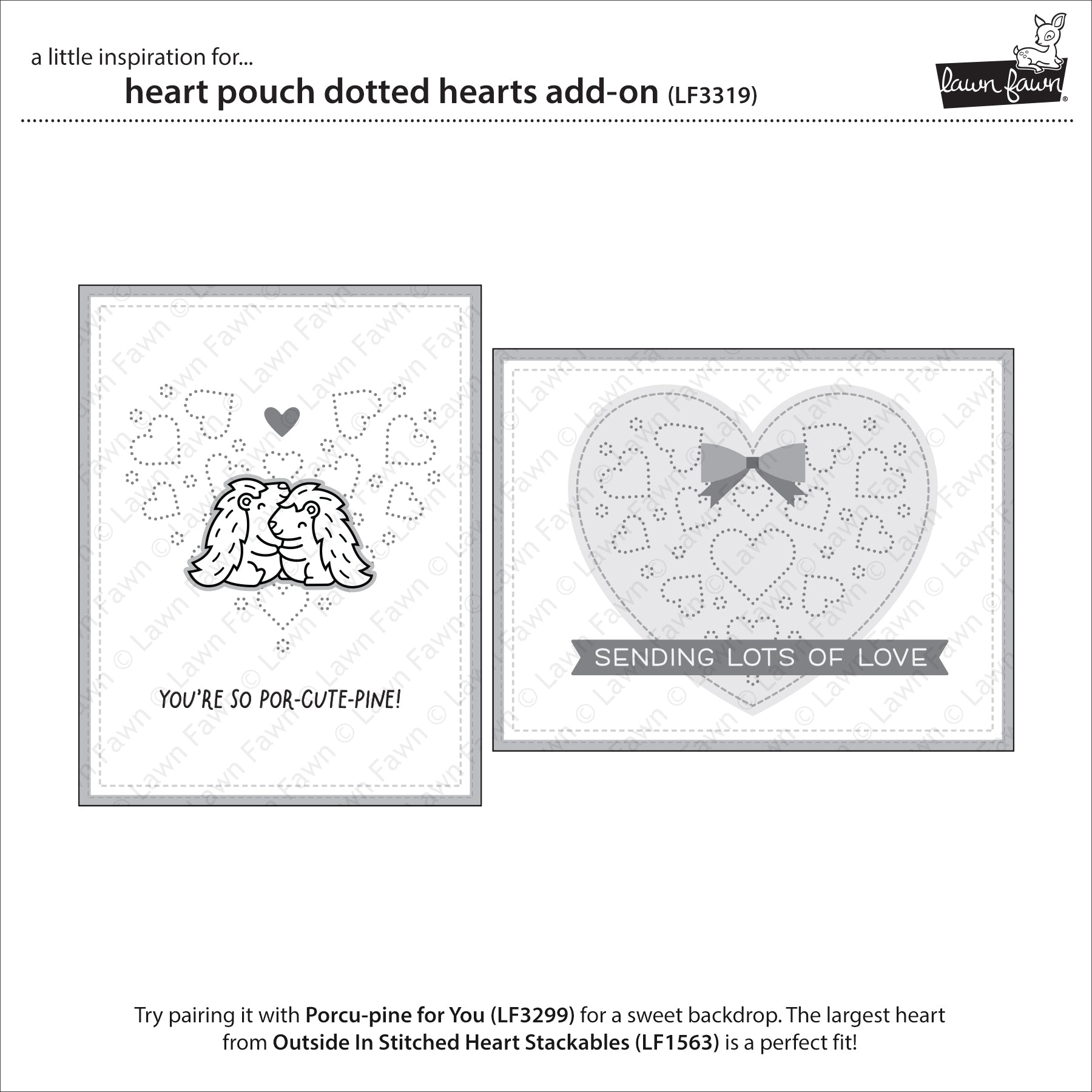 Lawn Fawn - Heart Pouch Dotted Hearts Add-On Die
