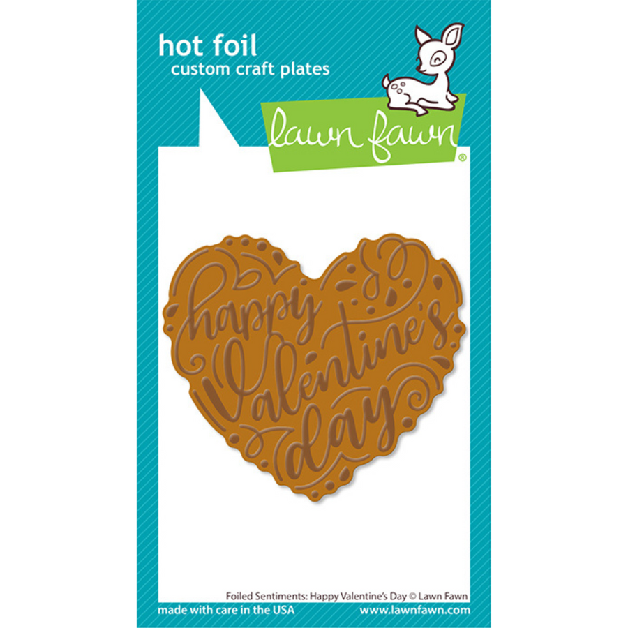 Lawn Fawn - Foiled Sentiments Happy Valentine's Day Hot Foil Plate