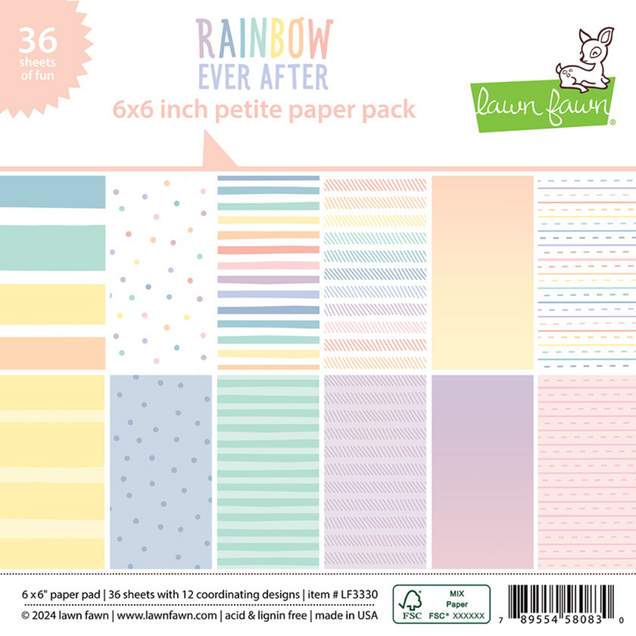 Lawn Fawn - Rainbow Ever After Petite Paper Pack (6" x 6")