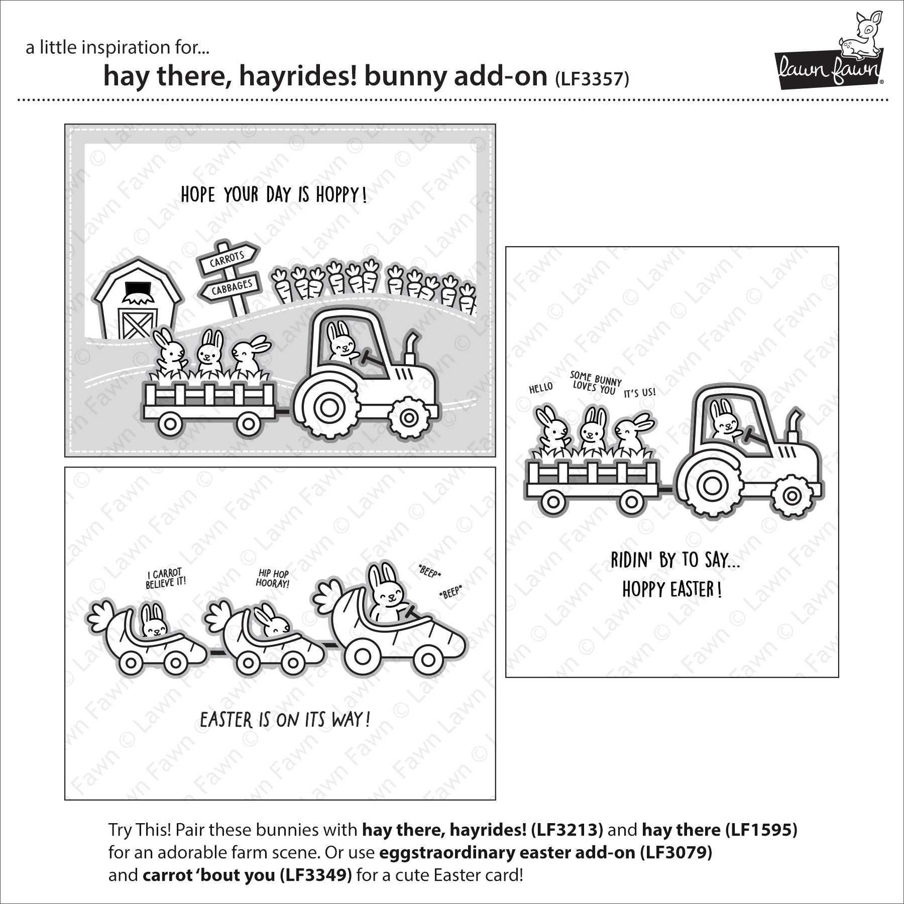 Lawn Fawn - Hay There, Hayrides! Bunny Add-On