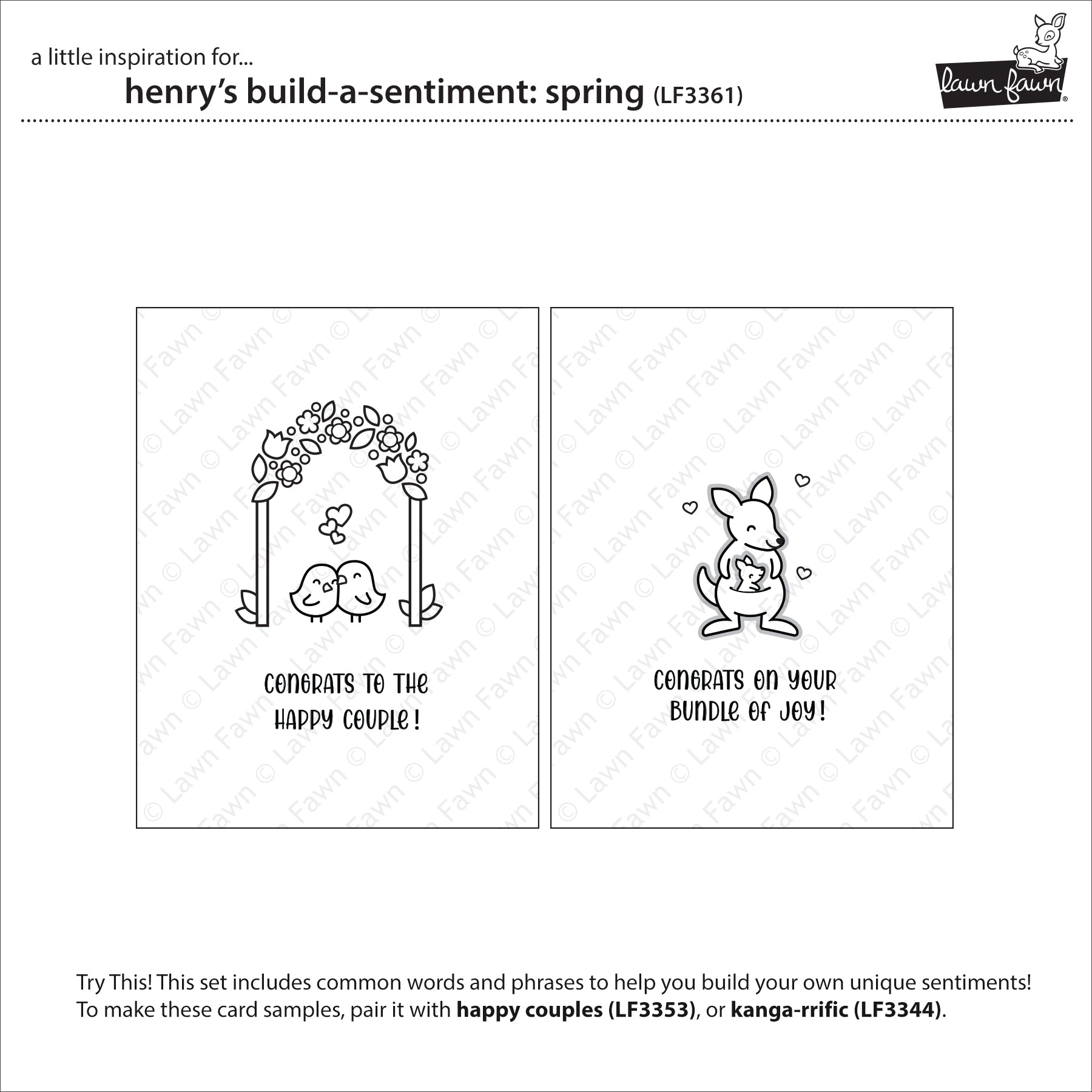 Lawn Fawn - Henry’s Build-a-Sentiment: Spring