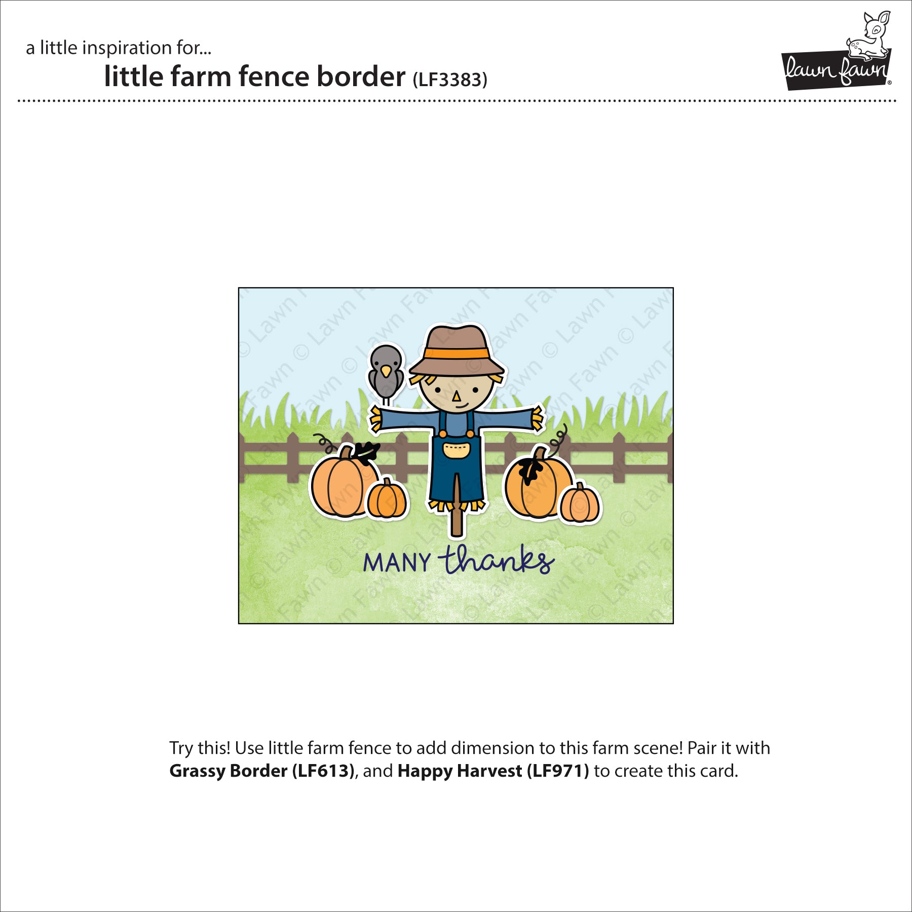 Lawn Fawn - Little Farm Fence Border