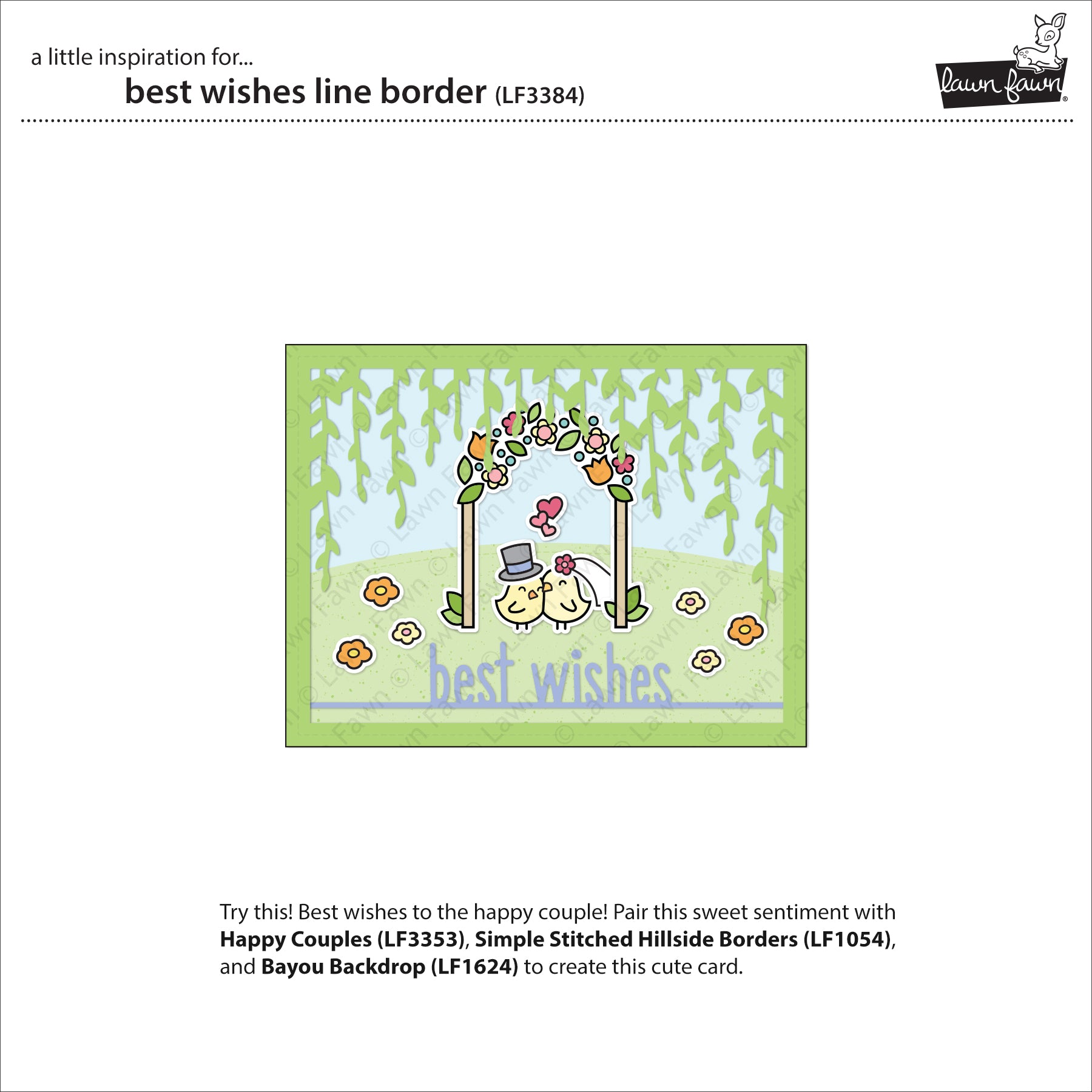 Lawn Fawn - Best Wishes Line Border
