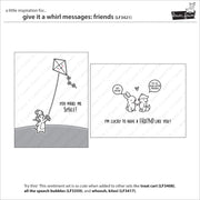 Lawn Fawn - Give it a Whirl Messages: Friends Stamps